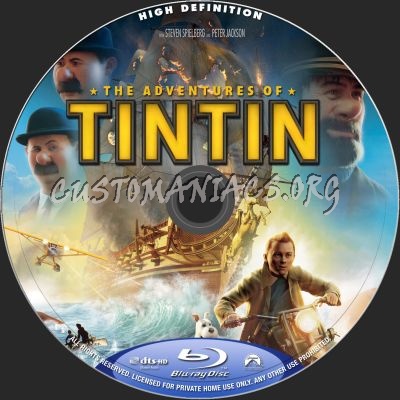The Adventures Of Tintin blu-ray label