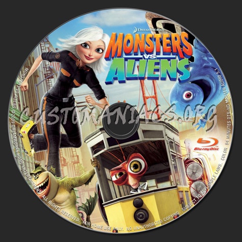 Monsters vs. Aliens blu-ray label