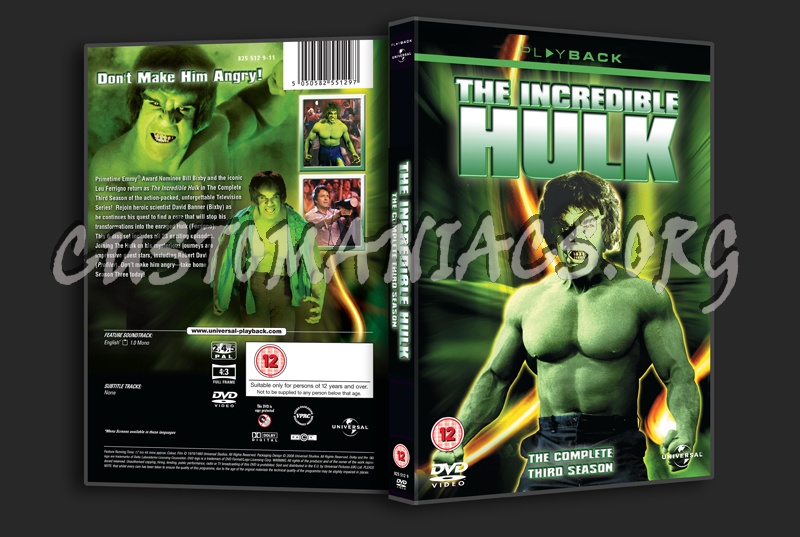 The Incredible Hulk Season 3 dvd cover