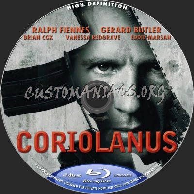 Coriolanus blu-ray label