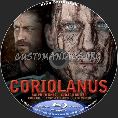 Coriolanus blu-ray label
