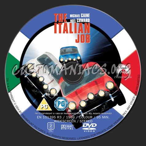 The Italian Job (1969) dvd label