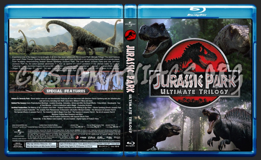 Jurassic Park Ultimate Trilogy blu-ray cover