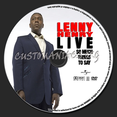 Lenny Henry Live So Much Things To Say dvd label