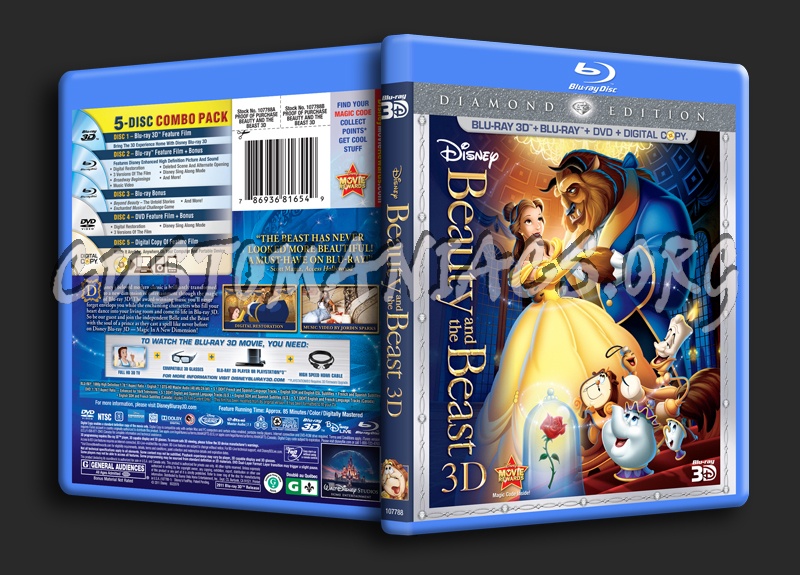 Beauty and the Beast 3D blu-ray cover