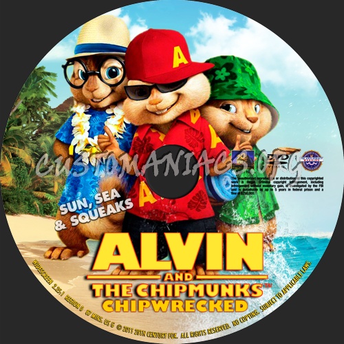 Alvin And The Chipmunks: Chipwrecked (2011) dvd label