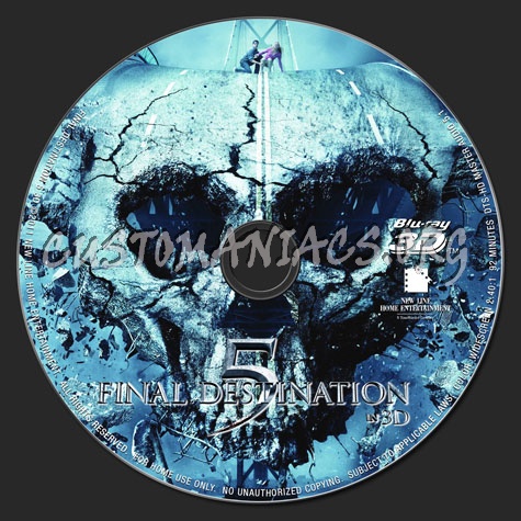 Final Destination 5 3D blu-ray label