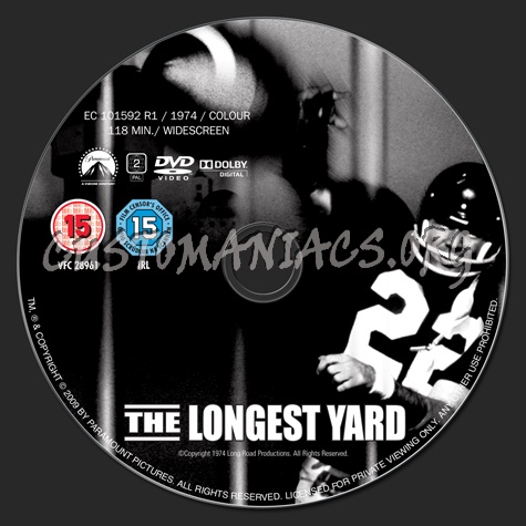 The Longest Yard (1974) dvd label