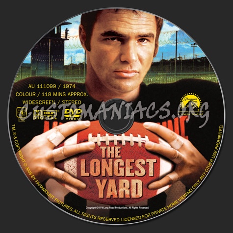 The Longest Yard (1974) dvd label