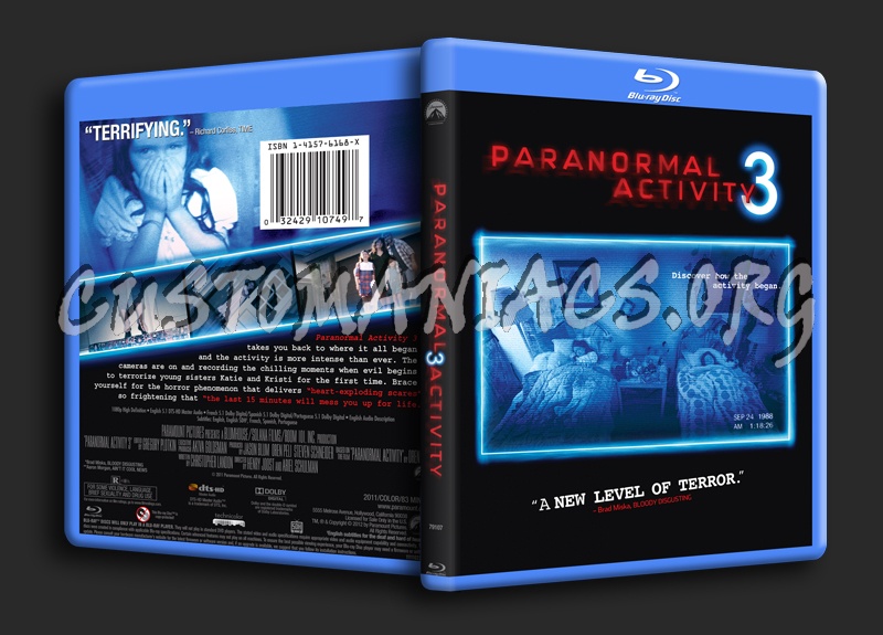 Paranormal Activity 3 blu-ray cover