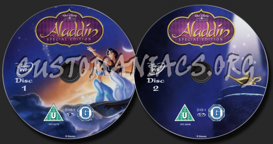 Aladdin dvd label