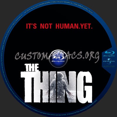 The Thing (2011) blu-ray label