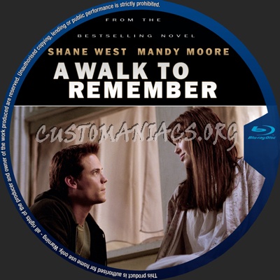 A Walk To Remember blu-ray label