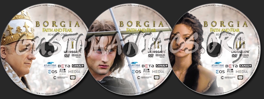 Borgia Faith and Fear Season 1 dvd label