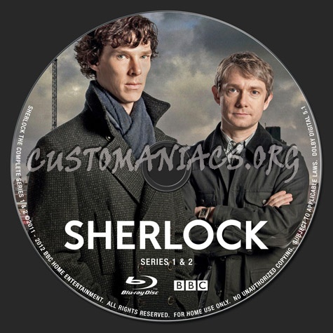 Sherlock Series 1 and 2 blu-ray label