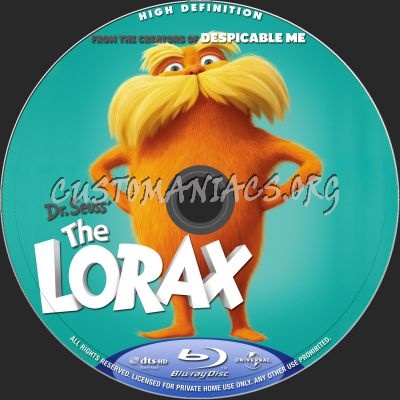 The Lorax blu-ray label