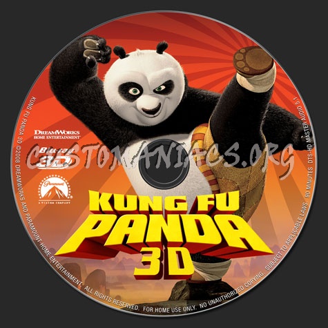 Kung Fu Panda 3D blu-ray label