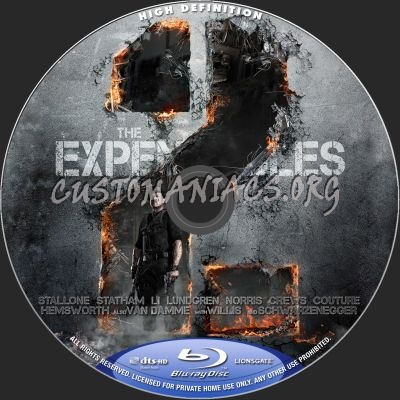 The Expendables 2 blu-ray label