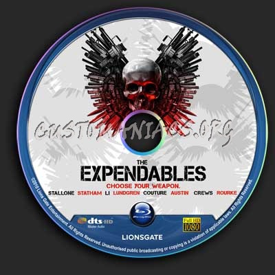 The Expendables blu-ray label