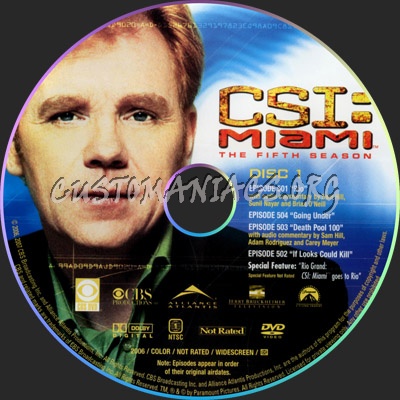 CSI Miami Season 5 dvd label