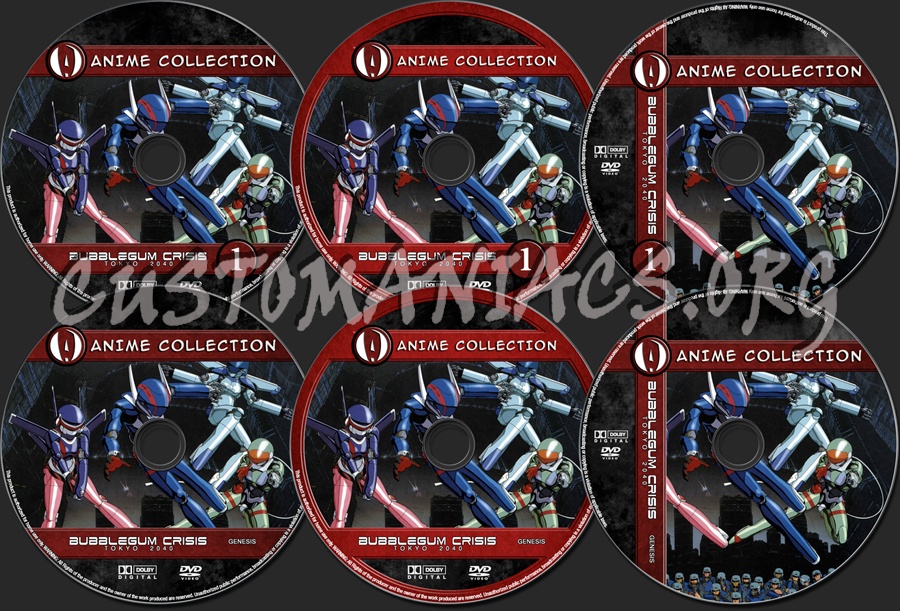 Anime Collection Bubblegum Crisis Tokyo 2040 dvd label