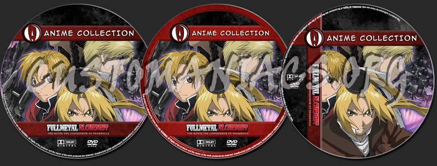 Anime Collection Full Metal Alchemist The Movie Conqueror Of Shamballa dvd label