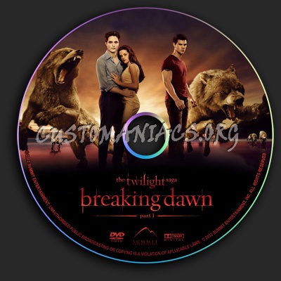 Twilight - Breaking Dawn Part 1 dvd label