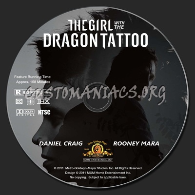 The Girl With The Dragon Tattoo (2011) dvd label