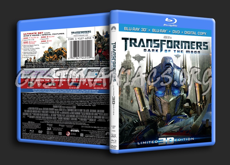 Transformers: Dark of the Moon 2D / 3D blu-ray cover