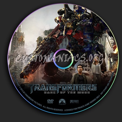 Transformers - Dark Of The Moon dvd label