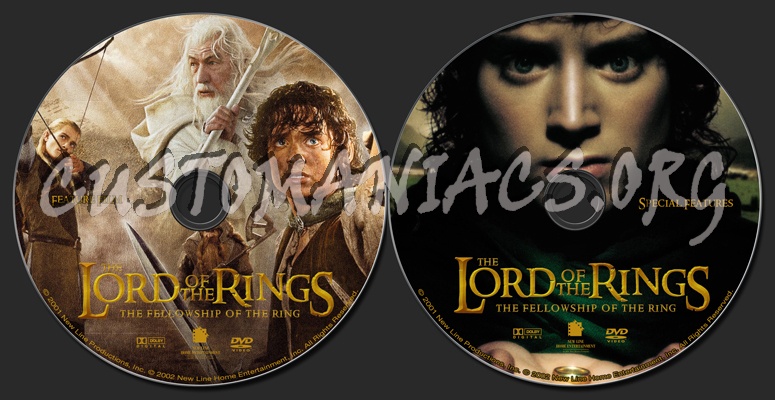 The Lord of the Rings The Fellowship of the Ring dvd label