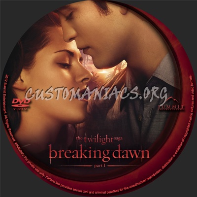 The Twilight Saga: Breaking Dawn Part 1 dvd label