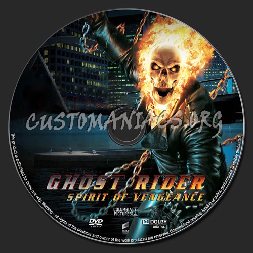 Ghost Rider Spirit of Vengeance dvd label