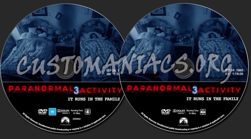 Paranormal Activity 3 dvd label
