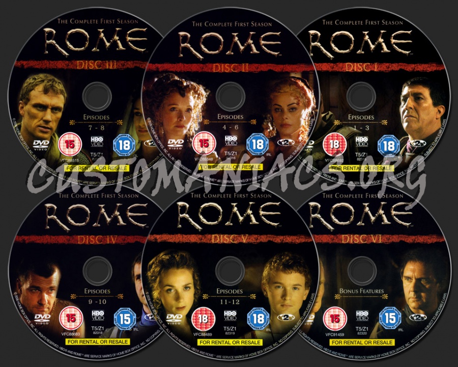 Rome Season 1 dvd label