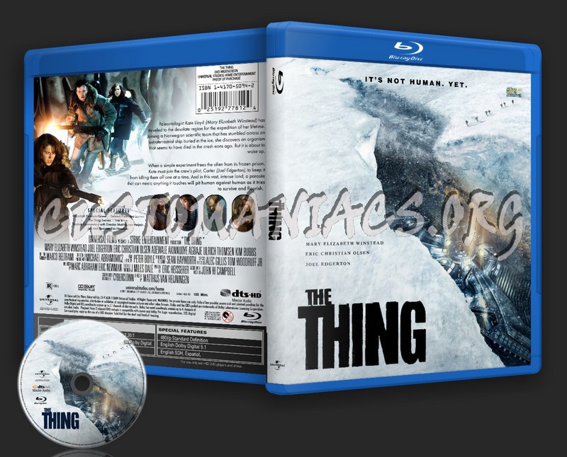 The Thing : 2011 blu-ray cover