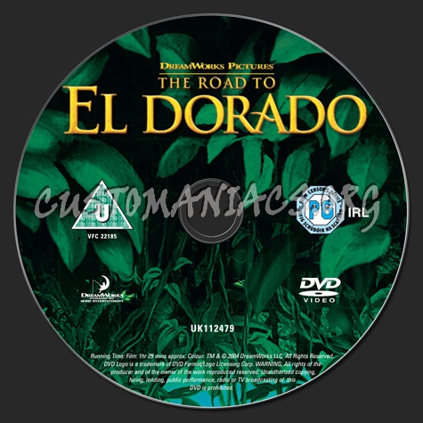 The Road to El Dorado dvd label