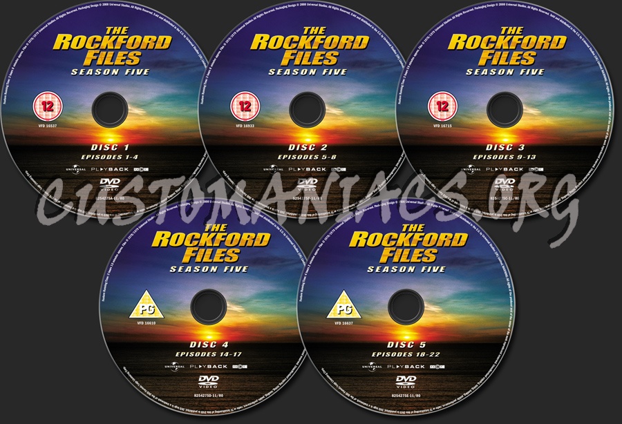 The Rockford Files Season 5 dvd label