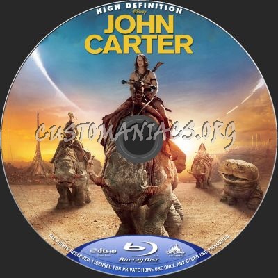 John Carter (2D+3D) blu-ray label