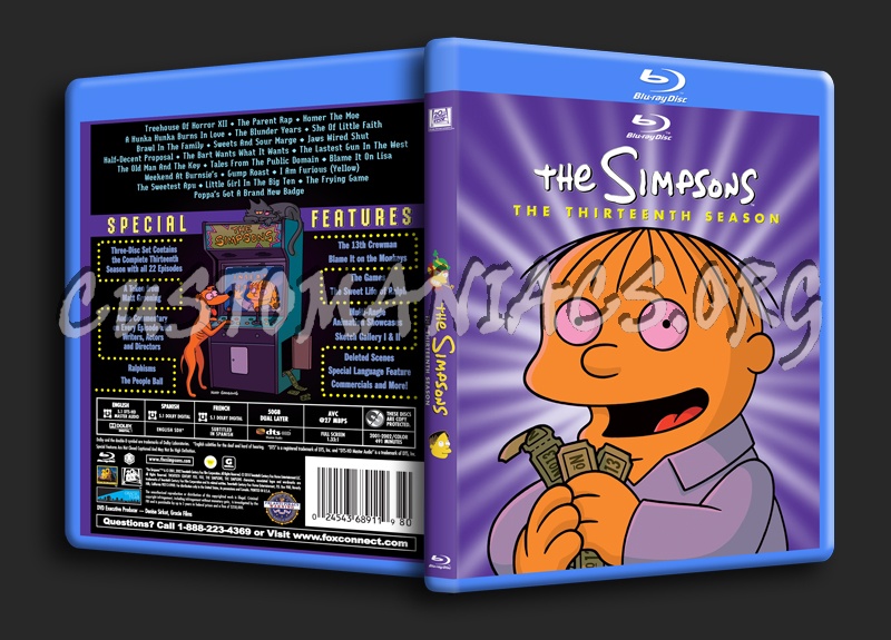 The Simpsons Season 13 blu-ray cover