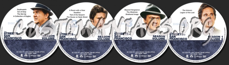 The Streets of San Francisco Season 1 Volume 2 dvd label