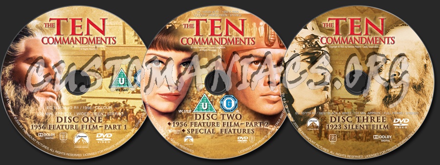 The Ten Commandments dvd label