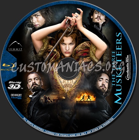 The Three Musketeers 3D blu-ray label