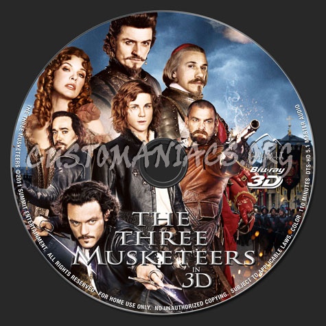 The Three Musketeers 3D blu-ray label