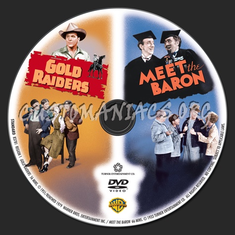 The Three Stooges Gold Raiders and Meet the Baron dvd label