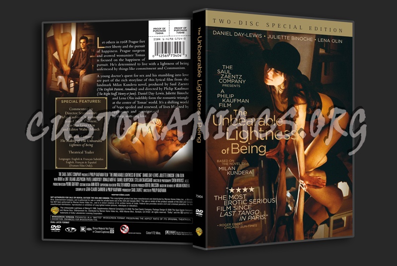 The Unbearable Lightness of Being dvd cover