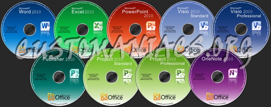 Microsoft Office 2010 x64 dvd label