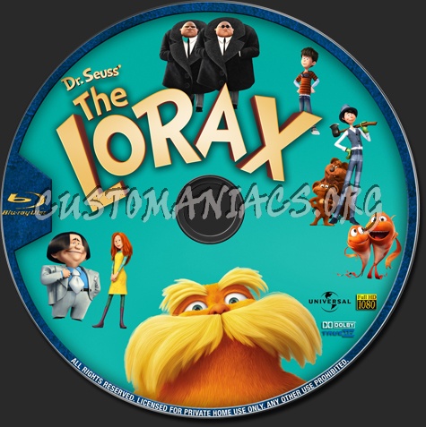 The Lorax blu-ray label