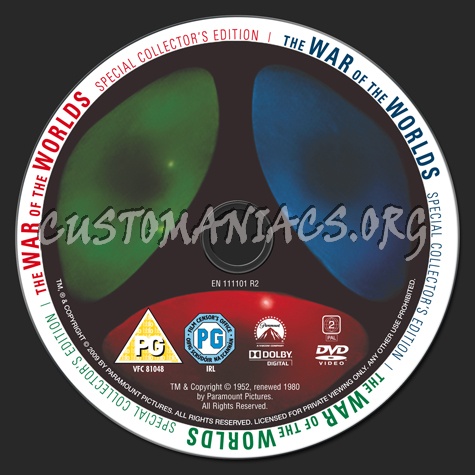 The War of the Worlds (1953) dvd label