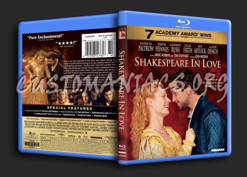 Shakespeare in Love blu-ray cover